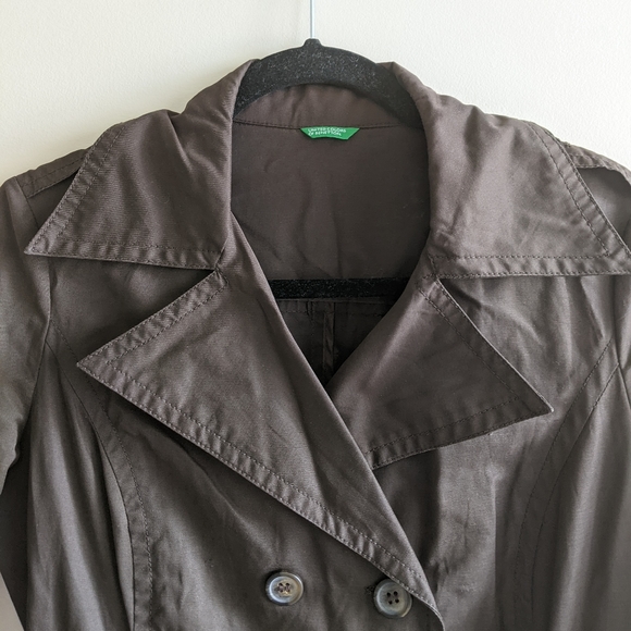 Benetton brown trench coat - Picture 2 of 6